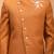 Vastramay men's mustard and cream silk blend sherwani set