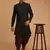 Black And Brown Silk Blend Sherwani Set
