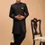 Black Silk Blend Sherwani Set