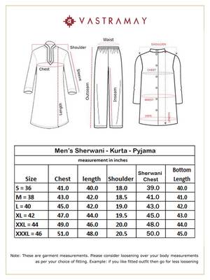 Purple And Cream Viscose Sherwani Set 5