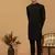 Black Silk Blend Sherwani Set