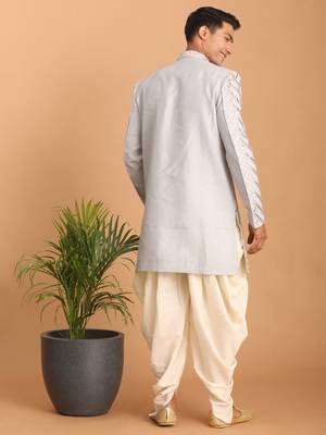 Aqua Silk Blend Sherwani Set 3