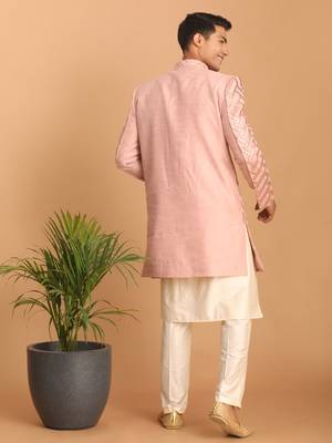 Pink And Cream Silk Blend Ethnic Combo Set 3