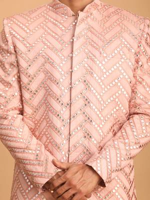 Pink And Cream Silk Blend Ethnic Combo Set 4