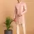 Light Pink Silk Sherwani for Men Featuring Sequin Embroidery