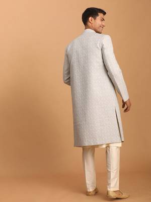 Grey And Cream Cotton Blend Ethnic Combo Set 3