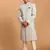 Grey And Cream Cotton Blend Sherwani Set