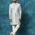 Vastramay men's mint green and cream silk blend sherwani set