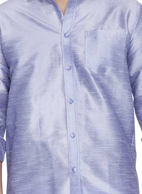  lavander and white silk blend shirt and mundu 4