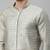 men's beige silk blend ethnic shirt and mundu set