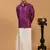  purple and white silk blend shirt and mundu