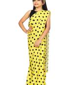 Girls Readymade Silk YellowSaree With Black Blouse for Kids