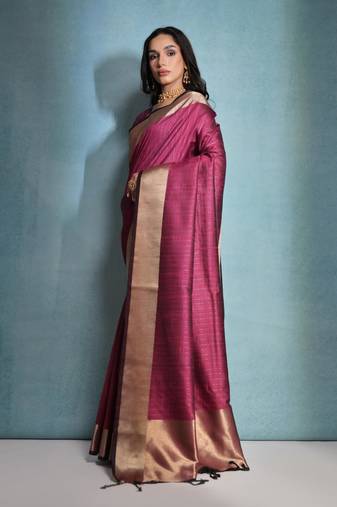 Rani Benarasi Silk Jacquard Woven Saree Festive Wear