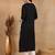 women black rayon blend solid embroidered chikankari straight kurta