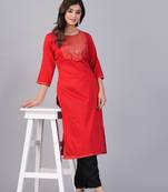 Doriya women embroidered straight kurta set