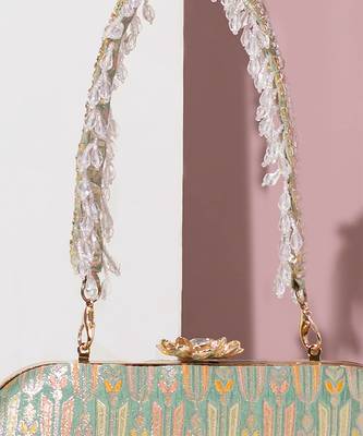 Titli pure banarasi silk capsule clutch 3