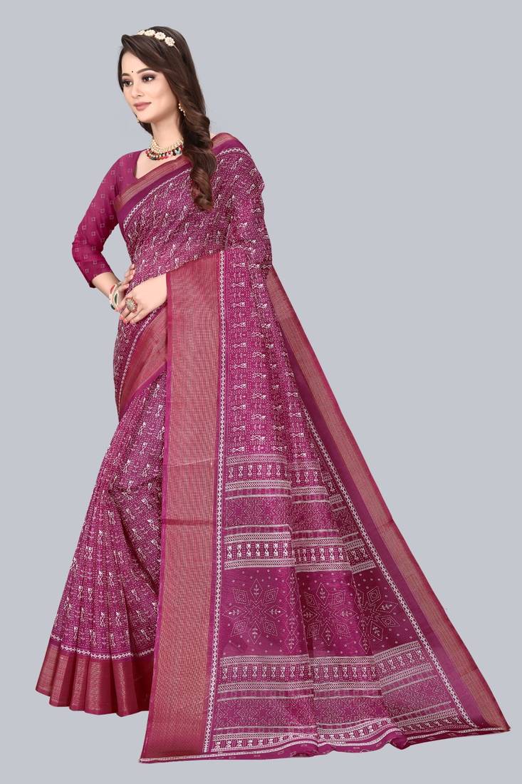 Art Silk Saree With Blouse Piece