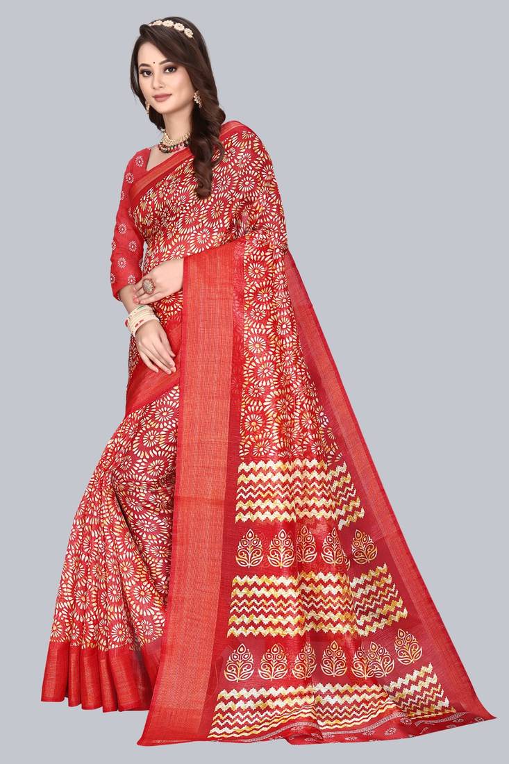 Art Silk Saree With Blouse Piece