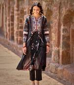 Black jeel kurta set with dupatta