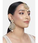 traditional kundan pearl drop maang tikka for women/girls 