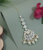 traditional kundan pearl maang tikka for women and girls 