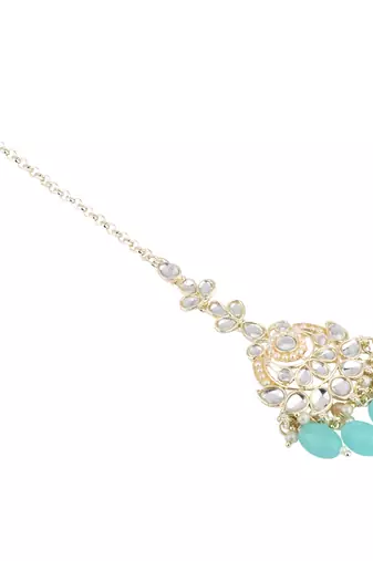 traditional kundan pearl maang tikka for women and girls 