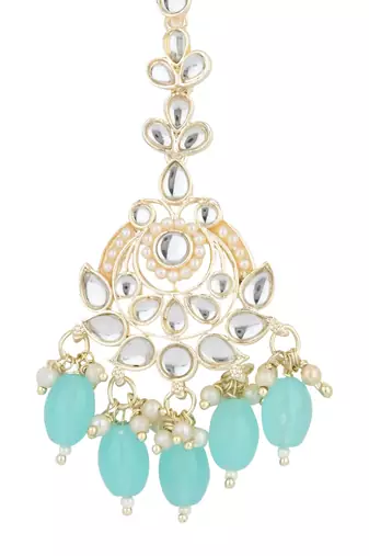 traditional kundan pearl maang tikka for women and girls 
