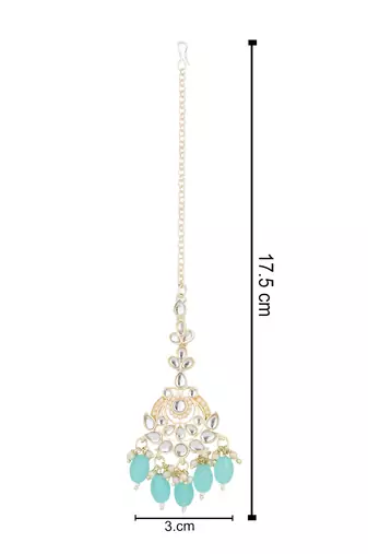 traditional kundan pearl maang tikka for women and girls 