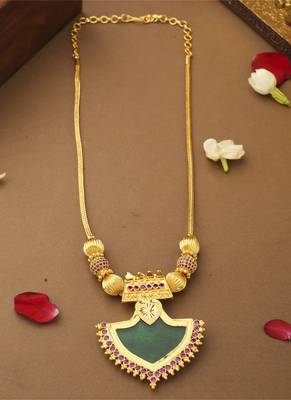 Long Palakka Necklace With  Earrings 3