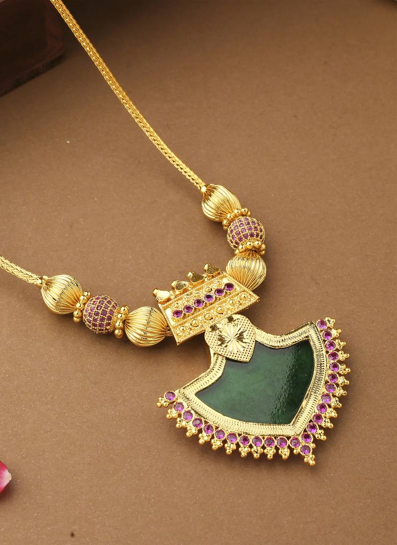 Long Palakka Necklace With  Earrings