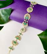 traditional floral kundan pearl sheeshphool matha patti sheeshpatti for women/girls 