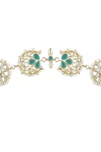 traditional floral kundan pearl sheeshphool matha patti sheeshpatti for women/girls 