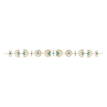 traditional floral kundan pearl sheeshphool matha patti sheeshpatti for women/girls  3
