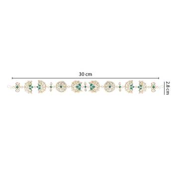 traditional floral kundan pearl sheeshphool matha patti sheeshpatti for women/girls  4