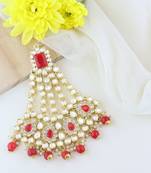 mughal pearl drop kundan jhumar passa/jhoomar maang tikka for women 