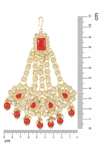 mughal pearl drop kundan jhumar passa/jhoomar maang tikka for women 