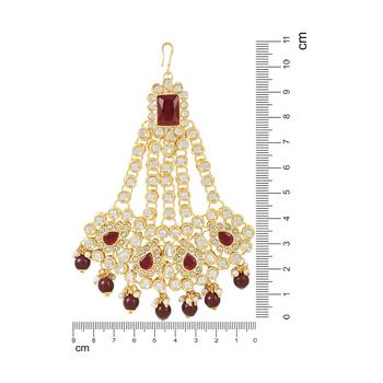 mughal pearl drop kundan jhumar passa/jhoomar maang tikka for women  3