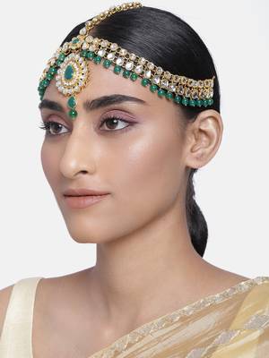 traditional bridal kundan matha patti for women  1