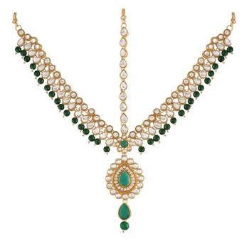 traditional bridal kundan matha patti for women  2