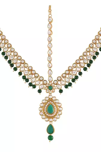 traditional bridal kundan matha patti for women 