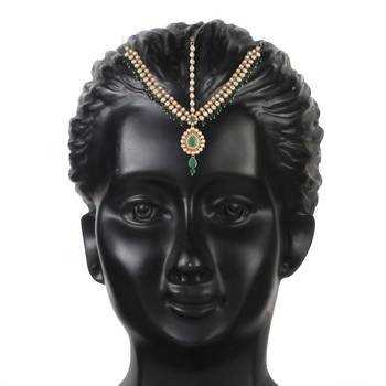 traditional bridal kundan matha patti for women  3