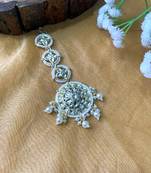 traditional kundan & pearl handcrafted maang tikka for women/girls 