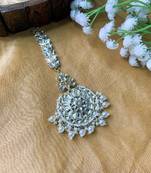 traditional kundan & pearl handcrafted maang tikka for women/girls 