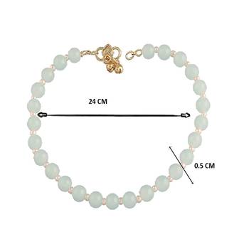 adjustable mint pearl beads payal anklets jewellery for women & girls  3