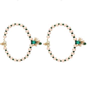adjustable pearl beads payal anklets jewellery for women & girls  1