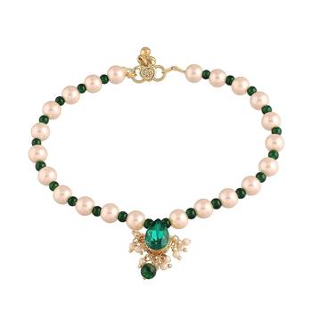 adjustable pearl beads payal anklets jewellery for women & girls  2