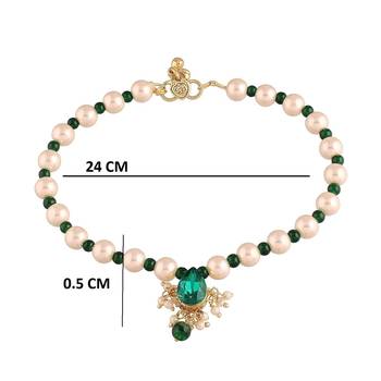 adjustable pearl beads payal anklets jewellery for women & girls  3