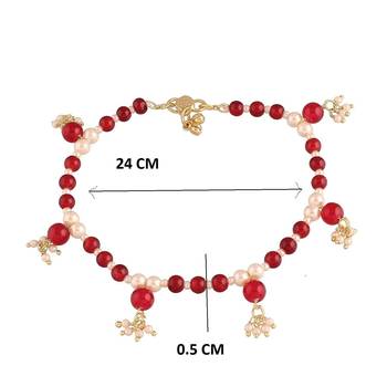 adjustable pearl beads payal anklets jewellery for women & girls  3