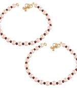 adjustable pearl beads payal anklets jewellery for women & girls