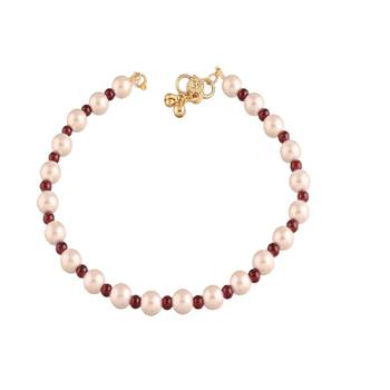 adjustable pearl beads payal anklets jewellery for women & girls  2